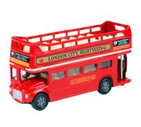 FPAEHRY Double Decker Pull-Back Bus - 1:64 Scale Die-Cast Alloy Toy Vehicle with Open Top for Kids
