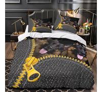FPAKAKIIE German Shepherds 3D Digital Print Comforter Cover 3pcs 100% Microfibre Skin-Friendly Pet-themed Duvet Cover 2 Pillow Shams Zippered Closure Lightweight Family Guests Double（200x200cm）