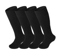 FPAKDH 2 Pairs Kids Football Socks 4-8 Years Breathable Sports Training Socks for Girls Boys, 2 Pairs Solid Black, 4-8 Jahre