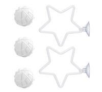 Fpbiagoq 2 Piece Pet Fish Habitat Accessories ABS Swimming Circles and 3 Spheres for Underwater Exploration and Engagement Fry Cistern Dolls