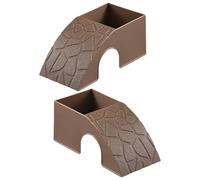 Fpbiagoq 2Pcs Small Animal Hideouts Cave House for Terrarium Decoration AntiSlip Rest Place Basking Tunnel for Reptiles Small Animal Shelter Place