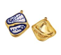 Fpbiagoq 2Pcs Stainless Steel Enameled Evil Eyes Charm for Necklace Earrings Jewelry Making Accessories Artistic Jewelry Accessory