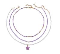 [Fpbiagoq] Artist Created Multiple Strands Beads Necklace Set Style Jewelry Portable and Resilient Handmade Beaded Necklace, フリーサイズ, As described, No Gemstone