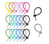 [Fpbiagoq] Colorful Silicone Reusable Bag Ties Silicone Reusable Bag Wire Candy Color Wire Tie Band Ring and Craft Data Line, フリーサイズ, As described, No Gemstone