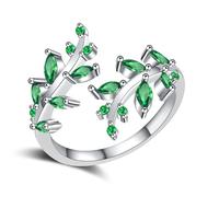 [Fpbiagoq] Delicate Diamond Solid Copper Antler Branch Ring Sturdy Cubic Zirconia Leaf Ring for Nature Themed Wedding Band for Everyday Elegance