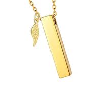 [Fpbiagoq] Electroplated Cremation City Necklace Angel Wings Locket Necklace Memorial Ash Container for Ashes