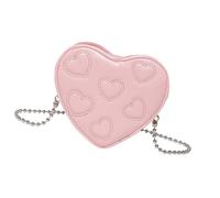 [Fpbiagoq] Elegant Heart Shape Evening Bag Women's Crossbody Wallet PU Leather Handbag Chain Shoulder Strap Daily Use Practical Women Small Crossbody Wallet, a