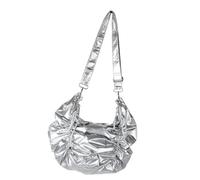 [Fpbiagoq] Elegant Large Single Shoulder Bag Casual Crossbody Wallet with Adjustable Strap for Shopping and Travel Everyday Use Spacious, Silver