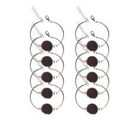 Fpbiagoq Fashionable Alloy Circular Charm Gemstones Bezels Handchain Practical Jewelry Making Accessories Adjustable Bangle Holder