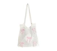 [Fpbiagoq] Handmade Crochet Handbag Casual Shoulder Shopping Handbag, b