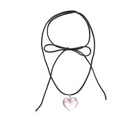 Fpbiagoq Knot Bow Necklace Elegant Y2K Bridal Collar Chain Adjustable Fashion Statement Jewelry Piece Korean Fashion Necklace Girls Women Neck Chain Sweater, 透明な色, As described, No Gemstone