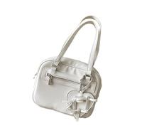 [Fpbiagoq] Korean Fashion Small Square Handbag PU Leather Casual Satche Large Capacity Japanese School Handbag for Women, a
