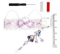 Fpbiagoq Lace Keycap Decoration with Removable Enchantments Quick Arrange for PC Notebook Tailoring Permanent Fabric Keycap Deck