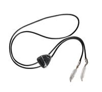 [Fpbiagoq] Men's Women's Boloti Western Vintage Triangle Stone Feather Pendant Shirt Collar Jewelry PU Leather Rope Neck Pendant Bolo Tie