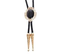 [Fpbiagoq] Metal Flower Bow Knot Stone Western Boloti Leather Rope Wedding Neck Neck Lace Shirt Collar Chain Jewelry Neckwear Stone Jewelry Bolo Tie Necklace