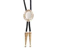 [Fpbiagoq] Metal Flower Bow Knot Stone Western Boloti Leather Rope Wedding Neck Neck Lace Shirt Collar Chain Jewelry Neckwear Stone Jewelry Bolo Tie Necklace