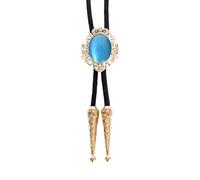 [Fpbiagoq] Metal Flower Bow Knot Stone Western Boloti Leather Rope Wedding Neck Neck Lace Shirt Collar Chain Jewelry Neckwear Stone Jewelry Bolo Tie Necklace