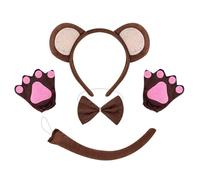 [Fpbiagoq] Monkey Tail Costume Monkey Ear Headband Glove Skirt and Bowtie Halloween Costume Kid Boy Girl Halloween Birthday Party