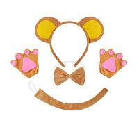 [Fpbiagoq] Monkey Tail Costume Monkey Ear Headband Glove Skirt and Bowtie Halloween Costume Kid Boy Girl Halloween Birthday Party