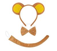 [Fpbiagoq] Monkey Tail Costume Monkey Ear Headband Glove Skirt and Bowtie Halloween Costume Kid Boy Girl Halloween Birthday Party