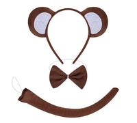 [Fpbiagoq] Monkey Tail Costume Monkey Ear Headband Glove Skirt and Bowtie Halloween Costume Kid Boy Girl Halloween Birthday Party