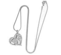 [Fpbiagoq] Pet City Necklace Cremation Carved Heart Necklace Rhinestone Supply for Ashes