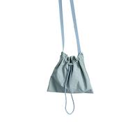 [Fpbiagoq] Pleated Crossbody Bag Fashion Shoulder Bag Solid Color Trend Bag Bursting Design Drawstring Nylon Large Capacity Handbag for Girls, blue