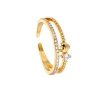 [Fpbiagoq] Roman Slub Heart Design Diamond Accent Adjustable for Copper Copper Jewelry