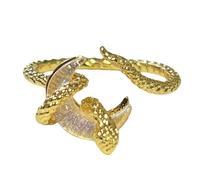 [Fpbiagoq] Snake wrap and moon trendy open ring features an elegant design decoration fashion ring for a distinctive look