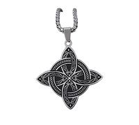 [Fpbiagoq] Stainless Steel Gold Silver Color Pattern Witch Knot Pendant Necklace Lucky Jewelry Friend Family Witch Necklace Stainless Steel for Women Men, フリーサイズ, As described, No Gemstone