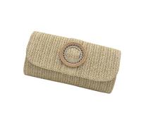 [Fpbiagoq] Straw Clutch Handbag Evening Clutch Purse Straw Shoulder Crossbody Bag Summers Beach Bag Straw Clutch Purse for Women, gold