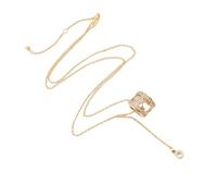 Fpbiagoq Stylish Gold Electroplated Copper Gourd Pendant Necklace with Sparkling Zircon 48cm Long Chain for Daily Wear Unique Inspired Jewelry Accessory