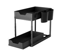 Fpbiagoq Under Sink Organizers Pull-Out Sliding Cabinet Organiser with Double Layer Storage Shelf for Kitchen Bathroom Sliding Shelf Planner