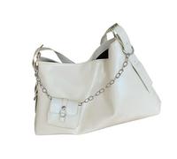 [Fpbiagoq] Unique Shoulder Bag PU Leather Underarm Bag Casual Handbag with Adjustable Strap and Enough Storage for Daily Use, white