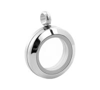 Fpbiagoq Unique Stainless Steel Charm with Clear Window Unique Openable 20/25 / 30mm Silver Locket Pendant for Jewelry Making Spiritual Necklace for Religious Symbols