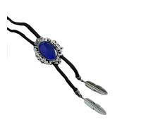 [Fpbiagoq] Unisex Vintage Boloti Western Adjustable Braided Rope Neck Antique Stone Jewelry Feather Pendant Western Necklace Western Neckwear