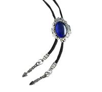 [Fpbiagoq] Unisex Vintage Boloti Western Adjustable Braided Rope Neck Antique Stone Jewelry Feather Pendant Western Necklace Western Neckwear
