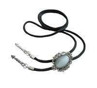 [Fpbiagoq] Unisex Vintage Boloti Western Adjustable Braided Rope Neck Antique Stone Jewelry Feather Pendant Western Necklace Western Neckwear