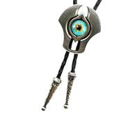 [Fpbiagoq] Vintage Boloty Neck Artificial Leather Rope Evil Eye Stone Pendant Jewelry Neckwear Men's Western Jewelry Bolo Tie