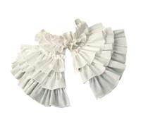 [Fpbiagoq] Vintage White Cotton Removable Fake Collar Layered Ruffle Elegant Pleated Shawl Women's Victorian Costume Detachable Collar