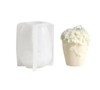 Fpbiagoq Wine Blossom Carved Silicone Candle Moulds for Epoxy Resin Flower Cylinder Silicone Moulds for Candle Soap