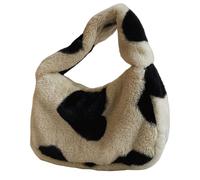 [Fpbiagoq] Women Elegant Plush Heart Top Handle Bag Autumn and Winter Fashion Shopping Bag Carry All For Casual Outfits, b