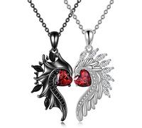 Fpbiagoq Women's Choker Jewelry Angel Devil Wing Shading Pendant Necklace Chain Necklace Alloy Women Couple Necklace