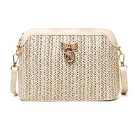 [Fpbiagoq] Women's Crossbody Handbag Straw Weave Shoulder Bag Tote Purse Satchel Backpack Wallet for Teen Girls, a