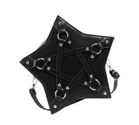[Fpbiagoq] Women's Fashionable Star Shape Shoulder Bag Bike Punk Leather Rivet Scattered Crossbody Bag Purse Streetwear PU Leather Shoulder Bag, Black