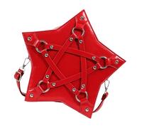 [Fpbiagoq] Women's Fashionable Star Shape Shoulder Bag Bike Punk Leather Rivet Scattered Crossbody Bag Purse Streetwear PU Leather Shoulder Bag, red