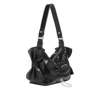 [Fpbiagoq] Women's Pleated Shoulder Bag PU Leather Underarm Bag Sweet Bow Arm Pit Bag Aesthetics Handbag Fashion Satchel Wallet Women Bag Fashion Arm Pit Bag Paw Leather Underarm Bag Sweet Bowes