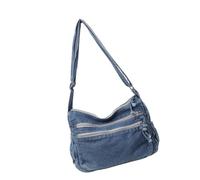 [Fpbiagoq] Women's Retro Denim Shoulder Bag for Teens, blue (pale)