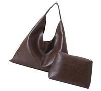 [Fpbiagoq] Women's Slouchy Arm Bag Soft PU Leather Handbag Large Capacity Shoulder Wallet 2PC Set for Work and Travel Women Bag, coffee