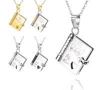 FPFNFSVI Personalized Book Necklace,Custom Openable Multi Layer Book Jewelry,Customized Adjustable Necklaces To My Daughters from Mom and Dad Book Necklace